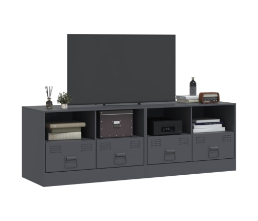 Muebles para TV 2 unidades acero gris antracita 67x39x44 cm