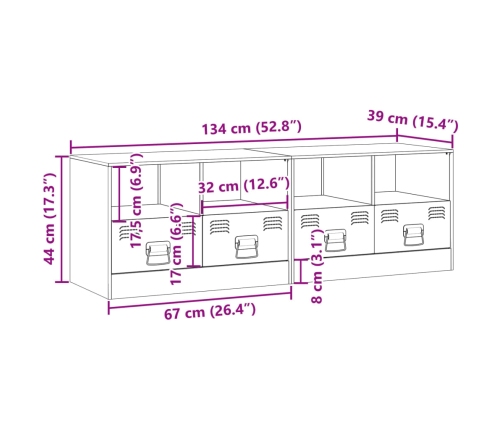 Muebles para TV 2 unidades acero gris antracita 67x39x44 cm