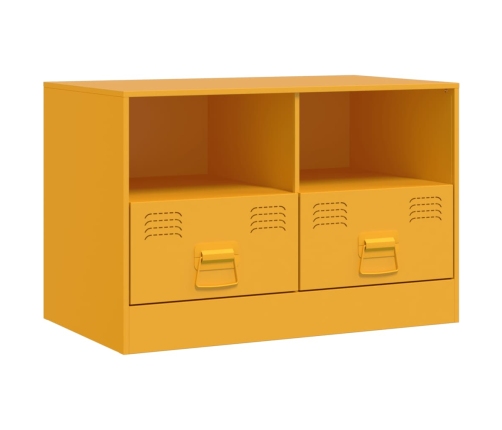 Mueble para TV de acero amarillo mostaza 67x39x44 cm