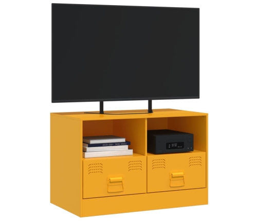 Mueble para TV de acero amarillo mostaza 67x39x44 cm