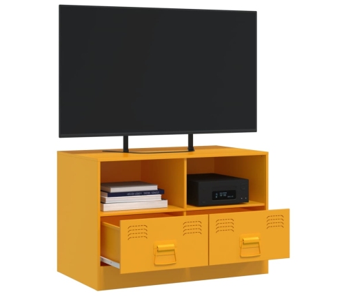 Mueble para TV de acero amarillo mostaza 67x39x44 cm