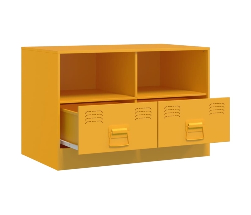 Mueble para TV de acero amarillo mostaza 67x39x44 cm