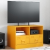 Mueble para TV de acero amarillo mostaza 67x39x44 cm