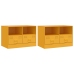 Muebles para TV 2 unidades acero amarillo mostaza 67x39x44 cm