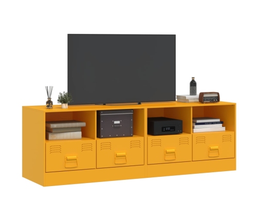 Muebles para TV 2 unidades acero amarillo mostaza 67x39x44 cm