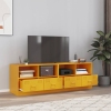 vidaXL Muebles para TV 2 unidades acero amarillo mostaza 67x39x44 cm