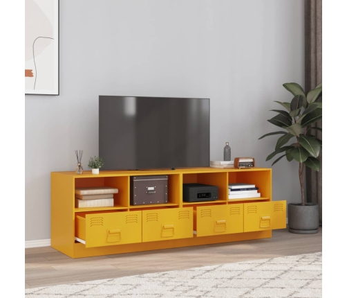 vidaXL Muebles para TV 2 unidades acero amarillo mostaza 67x39x44 cm