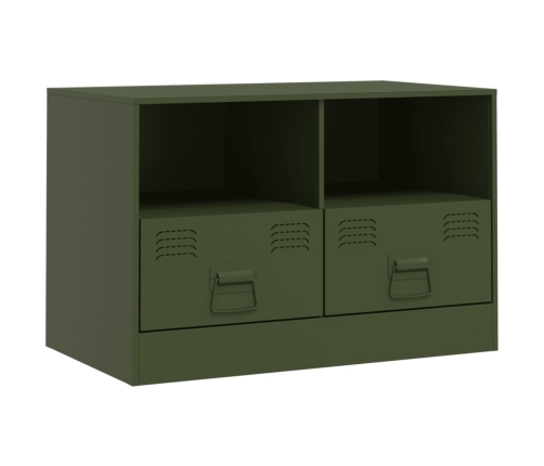 Mueble para TV de acero verde oliva 67x39x44 cm