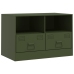 Mueble para TV de acero verde oliva 67x39x44 cm