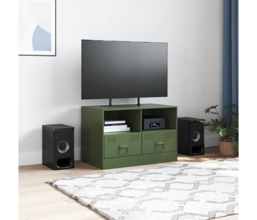 Mueble para TV de acero verde oliva 67x39x44 cm