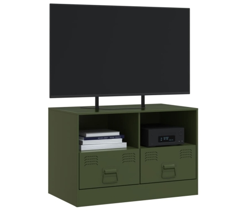 Mueble para TV de acero verde oliva 67x39x44 cm