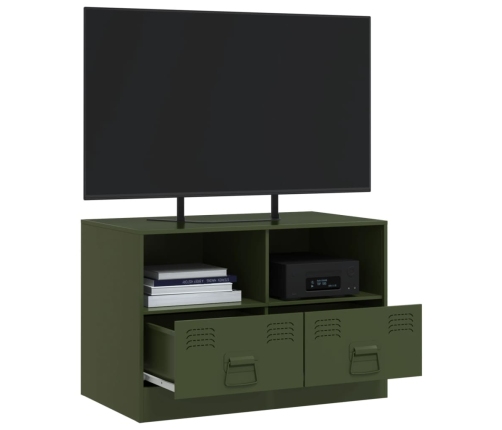 Mueble para TV de acero verde oliva 67x39x44 cm