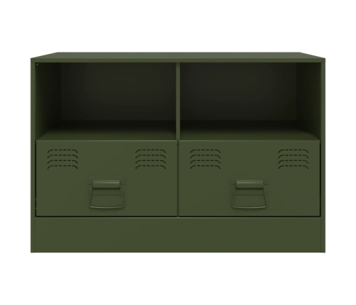 Mueble para TV de acero verde oliva 67x39x44 cm