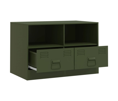 Mueble para TV de acero verde oliva 67x39x44 cm