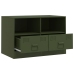 Mueble para TV de acero verde oliva 67x39x44 cm