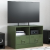 Mueble para TV de acero verde oliva 67x39x44 cm