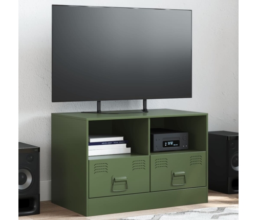 Mueble para TV de acero verde oliva 67x39x44 cm