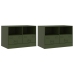 Muebles para TV 2 unidades acero verde oliva 67x39x44 cm