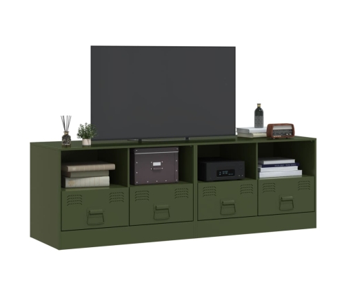 Muebles para TV 2 unidades acero verde oliva 67x39x44 cm