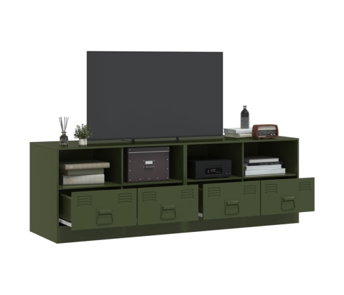 Muebles para TV 2 unidades acero verde oliva 67x39x44 cm