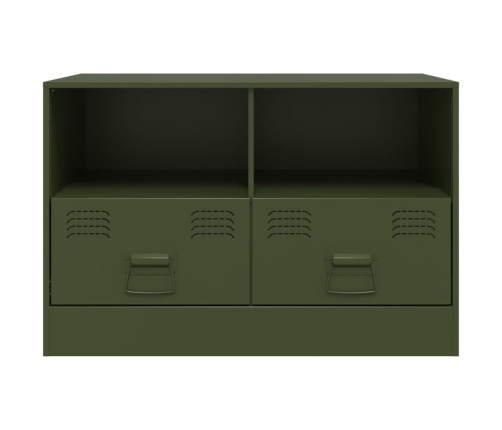 Muebles para TV 2 unidades acero verde oliva 67x39x44 cm