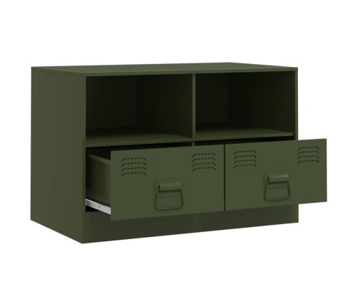 Muebles para TV 2 unidades acero verde oliva 67x39x44 cm