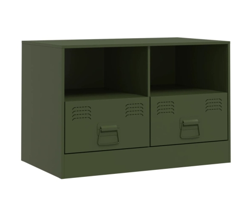 Muebles para TV 2 unidades acero verde oliva 67x39x44 cm