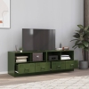 Muebles para TV 2 unidades acero verde oliva 67x39x44 cm