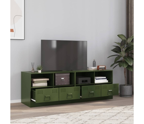 Muebles para TV 2 unidades acero verde oliva 67x39x44 cm