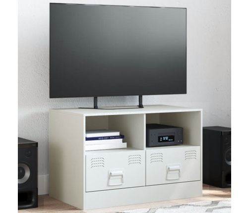 Mueble para TV de acero blanco 67x39x44 cm