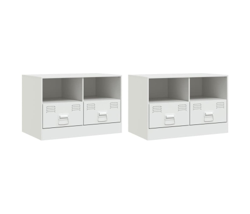 vidaXL Muebles para TV 2 unidades acero blanco 67x39x44 cm