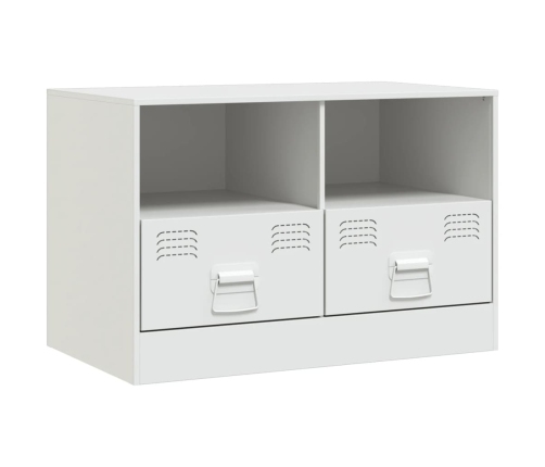 vidaXL Muebles para TV 2 unidades acero blanco 67x39x44 cm