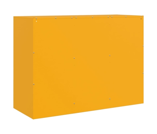 Aparador de acero amarillo mostaza 99x39x73 cm