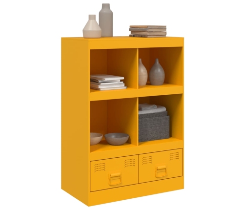 Aparador de acero amarillo mostaza 67x39x95 cm