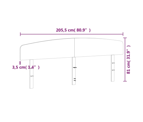 Cabecero de cama madera maciza de pino blanco 200 cm