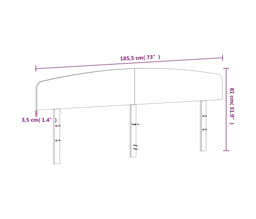 Cabecero de cama madera maciza de pino blanco 180 cm