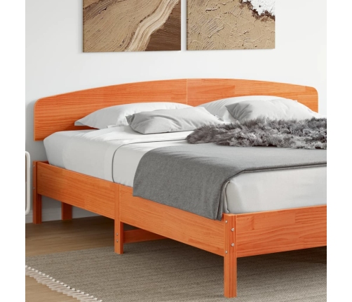 Cabecero de cama madera maciza de pino marrón cera 180 cm