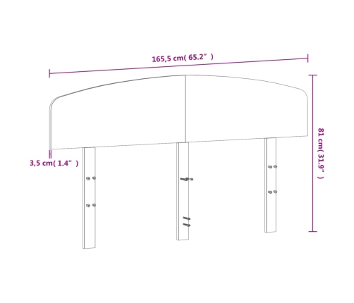 Cabecero de cama madera maciza de pino blanco 160 cm