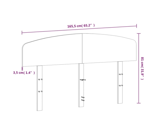 Cabecero de cama madera maciza de pino marrón cera 160 cm