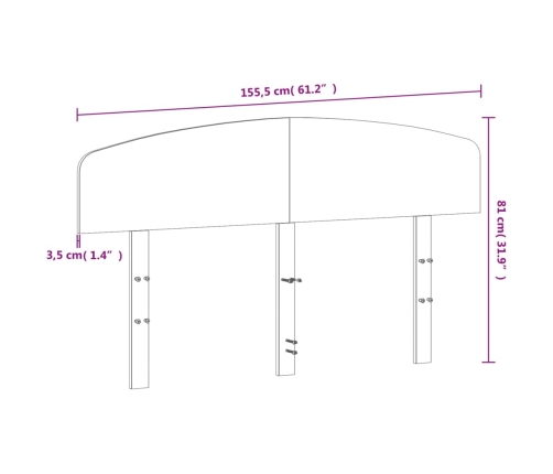 Cabecero de cama madera maciza de pino marrón cera 150 cm