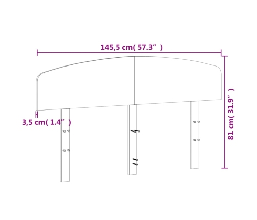 Cabecero de cama madera maciza de pino blanco 140 cm