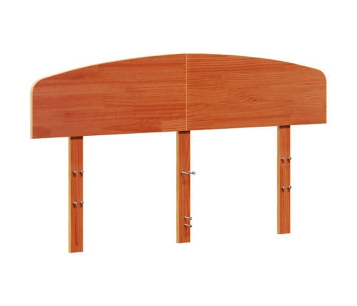 Cabecero de cama madera maciza de pino marrón cera 140 cm