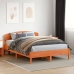 Cabecero de cama madera maciza de pino marrón cera 140 cm