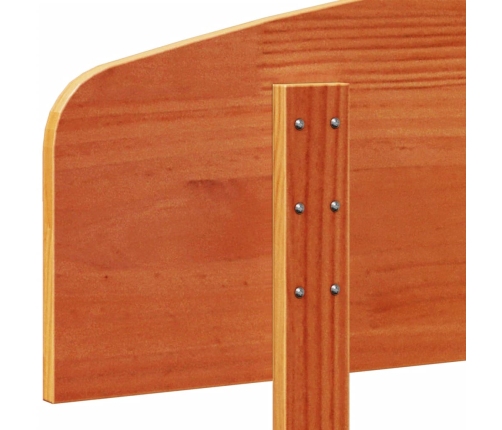 Cabecero de cama madera maciza de pino marrón cera 140 cm