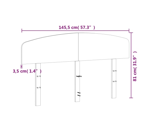 Cabecero de cama madera maciza de pino marrón cera 140 cm