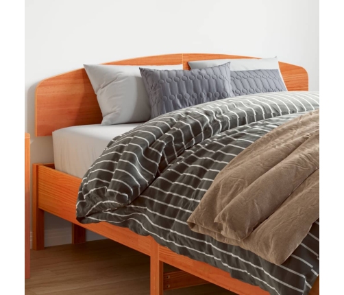 Cabecero de cama madera maciza de pino marrón cera 140 cm