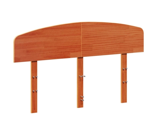 Cabecero de cama madera maciza de pino marrón cera 135 cm