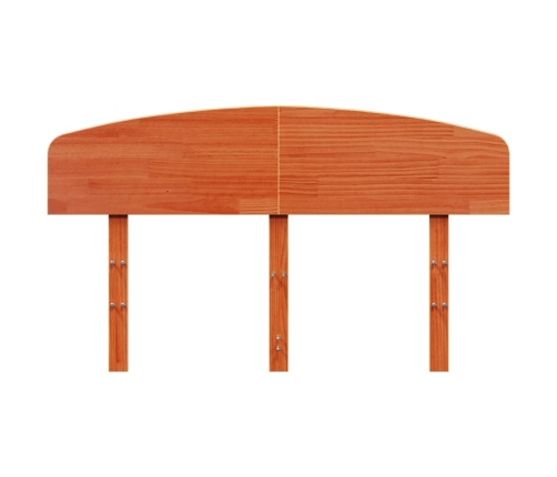 Cabecero de cama madera maciza de pino marrón cera 135 cm