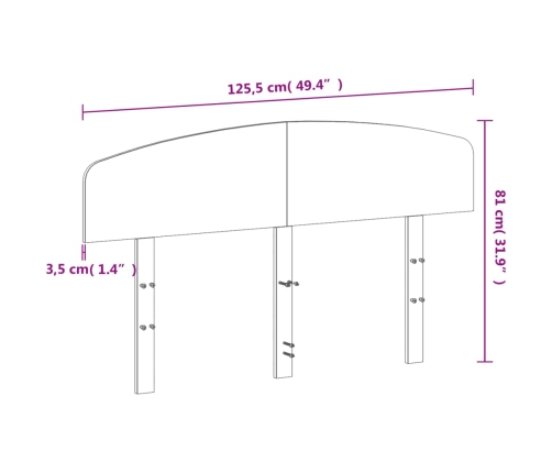 Cabecero de cama madera maciza de pino blanco 120 cm