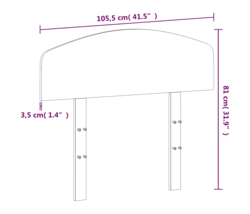 Cabecero de madera maciza de pino 100 cm